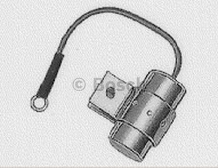 Конденсатор VOLVO 340-360 CITROEN C35, CX I DACIA 1210, 1310, NOVA FIAT 128, 131, 132, RITMO PEUGEOT 204, 304, 404, 504, 505, J7 RENAULT 10, 12, 12 TOROS, 12 VARIABLE, 15 0.8-2.0 10.62-07.04 BOSCH 1237330801 (фото 1)