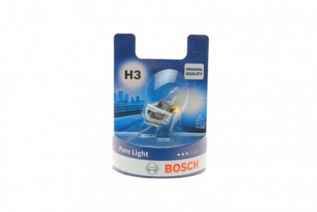 Автолампа H3 12V 55W PK22s Pure Light (BL) BOSCH 1 987 301 006 (фото 1)