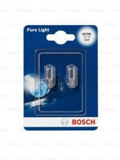 Автолампа W3W 12V 3W W2.1x9.5d Pure Light (без цоколя) (блістер/2шт.) BOSCH 1 987 301 028 (фото 1)