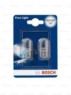 Лампа розжарювання W21/5W 12V W3x16q PURE LIGHT (blister 2шт) (вир-во) BOSCH 1 987 301 079 (фото 1)