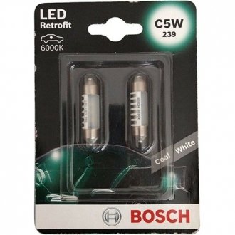 ЛАМПА 12V 1W C5W LED RETROFIT COOL (БЛІСТЕР 2 ШТ) (вр-во) BOSCH 1987301501 (фото 1)
