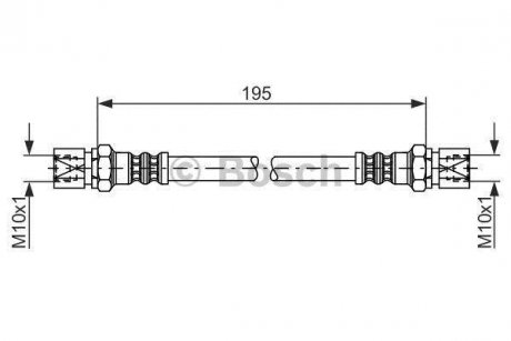 Шланг тормозной DAEWOO NEXIA, OPEL KADETT (пр-во) BOSCH 1 987 476 030 (фото 1)