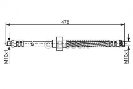 Шланг гальмівний BOSCH 1 987 476 868 (фото 1)