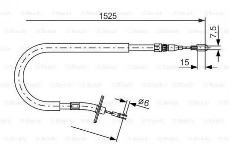 Трос ручника (R) MB Sprinter 408-416/VW LT 46 96- (1525mm) BOSCH 1 987 477 858 (фото 1)