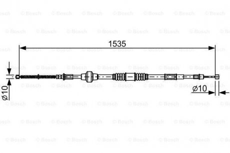 Трос ручного гальма BOSCH 1 987 482 533 (фото 1)