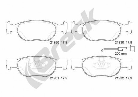 КОЛОДКИ ТОРМОЗНЫЕ FIAT BRAVA/BRAVO/LANCIA 95- BRECK 21930 00 702 10 (фото 1)