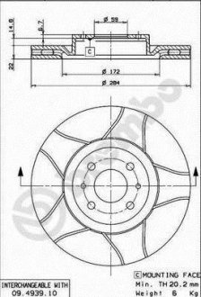 Гальмівний диск BREMBO 09.4939.75 (фото 1)