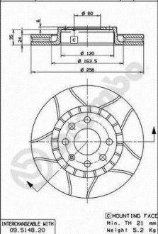 Тормозной диск MAX BREMBO 09.5148.76 (фото 1)