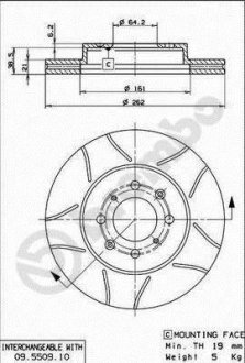 Гальмівний диск BREMBO 09.5509.75 (фото 1)