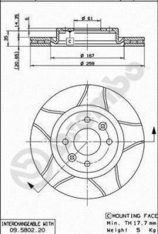 Гальмівний диск BREMBO 09.5802.76 (фото 1)