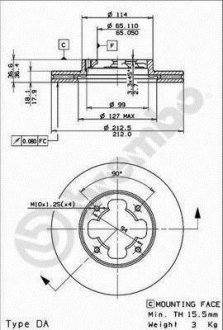 Гальмівний диск BREMBO 09.5867.10 (фото 1)