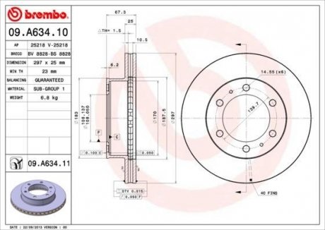 Тормозной диск BREMBO 09.A634.10 (фото 1)