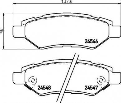 Колодки гальмівні дискові (комплект 4 шт) BREMBO P 09 014 (фото 1)