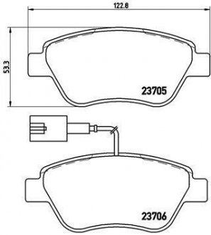 Колодка гальм. диск. CITROEN NEMO, FIAT BRAVO, STILO передн. (вир-во) BREMBO P23085 (фото 1)