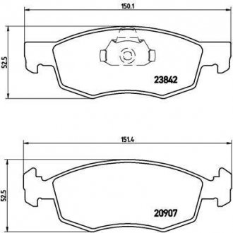 Гальмівні колодки дискові BREMBO P23 118 (фото 1)