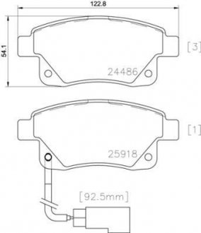 Колодка гальм. диск. FORD TRANSIT, задн. (вир-во) BREMBO P24066 (фото 1)