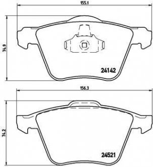 Колодка гальм. диск. VOLVO S80 передн. (вир-во) BREMBO P24077 (фото 1)