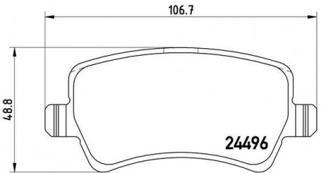 Колодка гальм. диск. FORD GALAXY 06-, S-MAX 06-, VOLVO S60, V60 10- задн. (вир-во) BREMBO P24078 (фото 1)