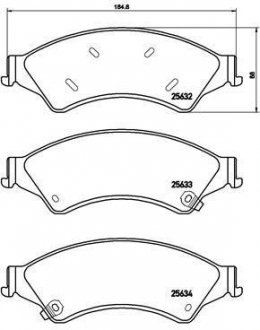 Гальмівні колодки дискові BREMBO P24 153 (фото 1)