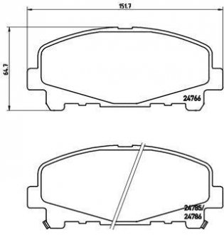 Колодка гальм. диск. HONDA ACCORD передн. (вир-во) BREMBO P28043 (фото 1)