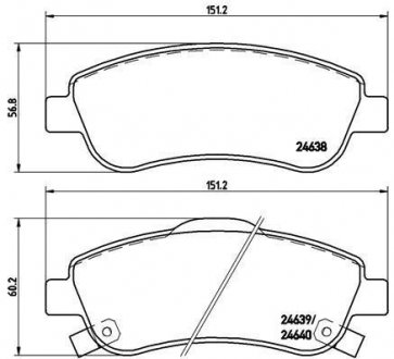 Колодка гальм. диск. HONDA CR-V III передн. (вир-во) BREMBO P28045 (фото 1)