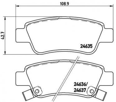 Колодка гальм. диск. HONDA CR-V задн. (вир-во) BREMBO P28046 (фото 1)