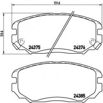 Гальмівні колодки дискові BREMBO P30 038 (фото 1)