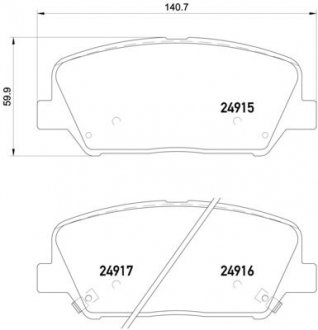 Гальмівні колодки дискові BREMBO P30 065X (фото 1)