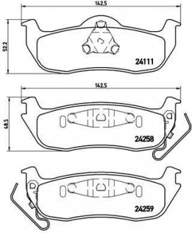 Колодки гальмівні дискові BREMBO P37011 (фото 1)