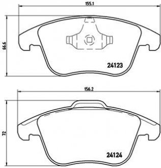 Гальмівні колодки дискові BREMBO P44 020X (фото 1)