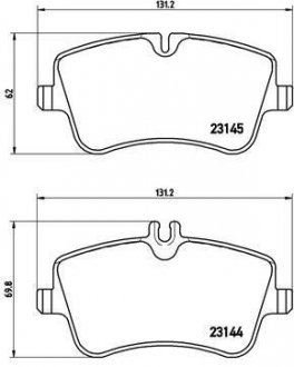 Колодка торм. диск. MB C-CLASS (W203) передн. (пр-во) BREMBO P 50 045 (фото 1)