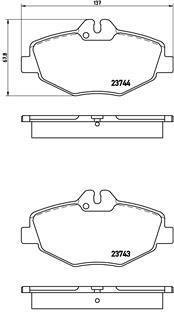 Колодка гальм. диск. MB E-CLASS (W211), E-CLASS KOMBI (S211) передн. (вир-во) BREMBO P50049 (фото 1)