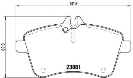 Колодка гальм. диск. MB A-CLASS передн. (вир-во) BREMBO P 50 057 (фото 1)