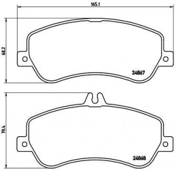 Колодка гальм. диск. MB GLK-CLASS(X204) 220-350 08 - передн. (вир-во) BREMBO P50086 (фото 1)