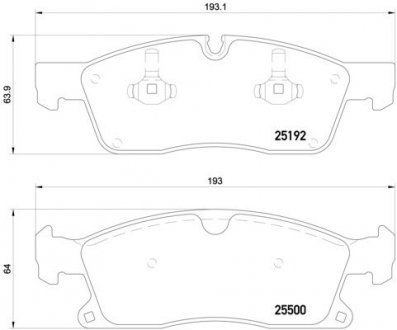 Колодка гальм. диск. MB G-CLASS 350 2012-, M-CLASS 2011- передн. (вир-во) BREMBO P 50 108 (фото 1)