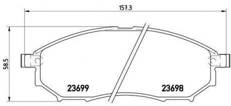 Колодка гальм. диск. NISSAN QASHQAI, RENAULT KOLEOS передн. (вир-во) BREMBO P56058 (фото 1)