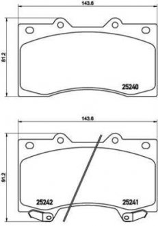 Колодка гальм. диск. Nissan PATROL III (Y62) 10 - передн. (вир-во) BREMBO P56081 (фото 1)