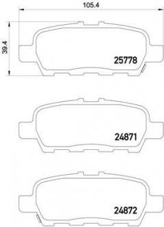Колодка гальм. диск. INFINITI FX, NISSAN X-TRAIL (T30) задн. (вир-во) BREMBO P 56 087