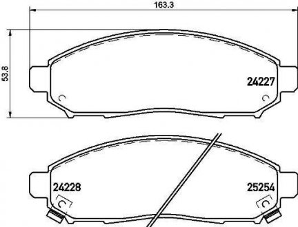 Колодка гальм. диск. NISSAN PATHFINDER передн. (вир-во) BREMBO P 56 096 (фото 1)