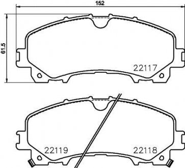 Колодки гальмівні дискові (комплект 4 шт) BREMBO P56106 (фото 1)