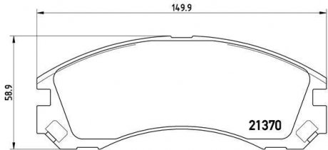 Колодка гальм. диск. MITSUBISHI LANCER VI (CK/P_A), OUTLANDER, PAJERO II (V2_W) передн. (вир-во BREM BREMBO P61089 (фото 1)