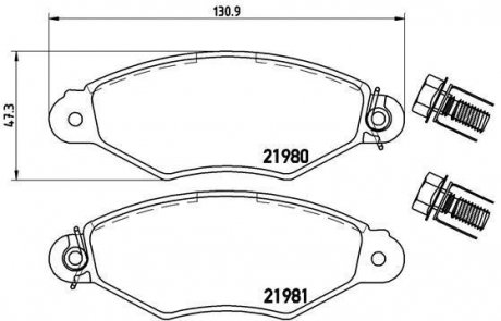 Гальмівні колодки дискові BREMBO P61 098 (фото 1)