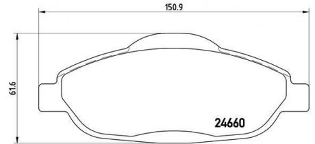 Колодка гальм. диск. PEUGEOT 308 передн. (вир-во) BREMBO P 61 101 (фото 1)