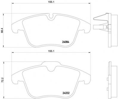 Гальмівні колодки дискові BREMBO P61 106X (фото 1)