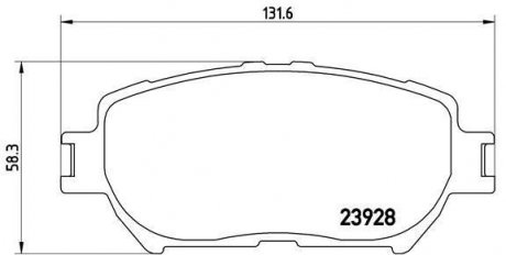 Колодка гальм. диск. TOYOTA CAMRY, передн. (вир-во) BREMBO P83062 (фото 1)