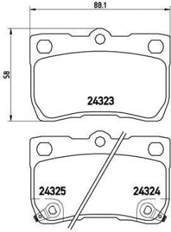 Колодка гальм. диск. LEXUS GS задн. (вир-во) BREMBO P83073 (фото 1)