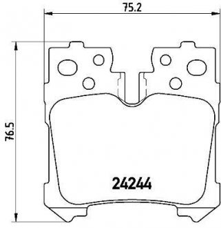 Колодка гальм. диск. LEXUS LS IV 460, 600 H 04/06 - задн. (вир-во) BREMBO P 83 076 (фото 1)