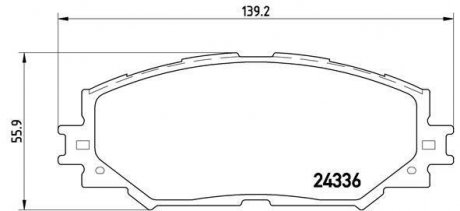 Колодка гальм. диск. TOYOTA AURIS, RAV 4 передн. (вир-во) BREMBO P83082 (фото 1)