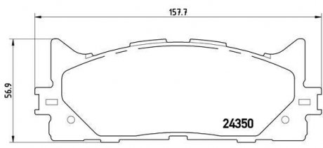 Колодка торм. диск. TOYOTA CAMRY передн. (пр-во) BREMBO P 83 117 (фото 1)