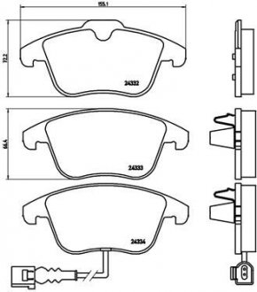 Гальмівні колодки дискові BREMBO P85 112X (фото 1)